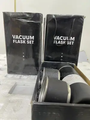 Stainless Steel Vacuum Flask Set With Two Cups.