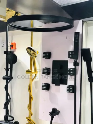 Six Ways Conduit Shower With Round Overhead Rainfall Shower