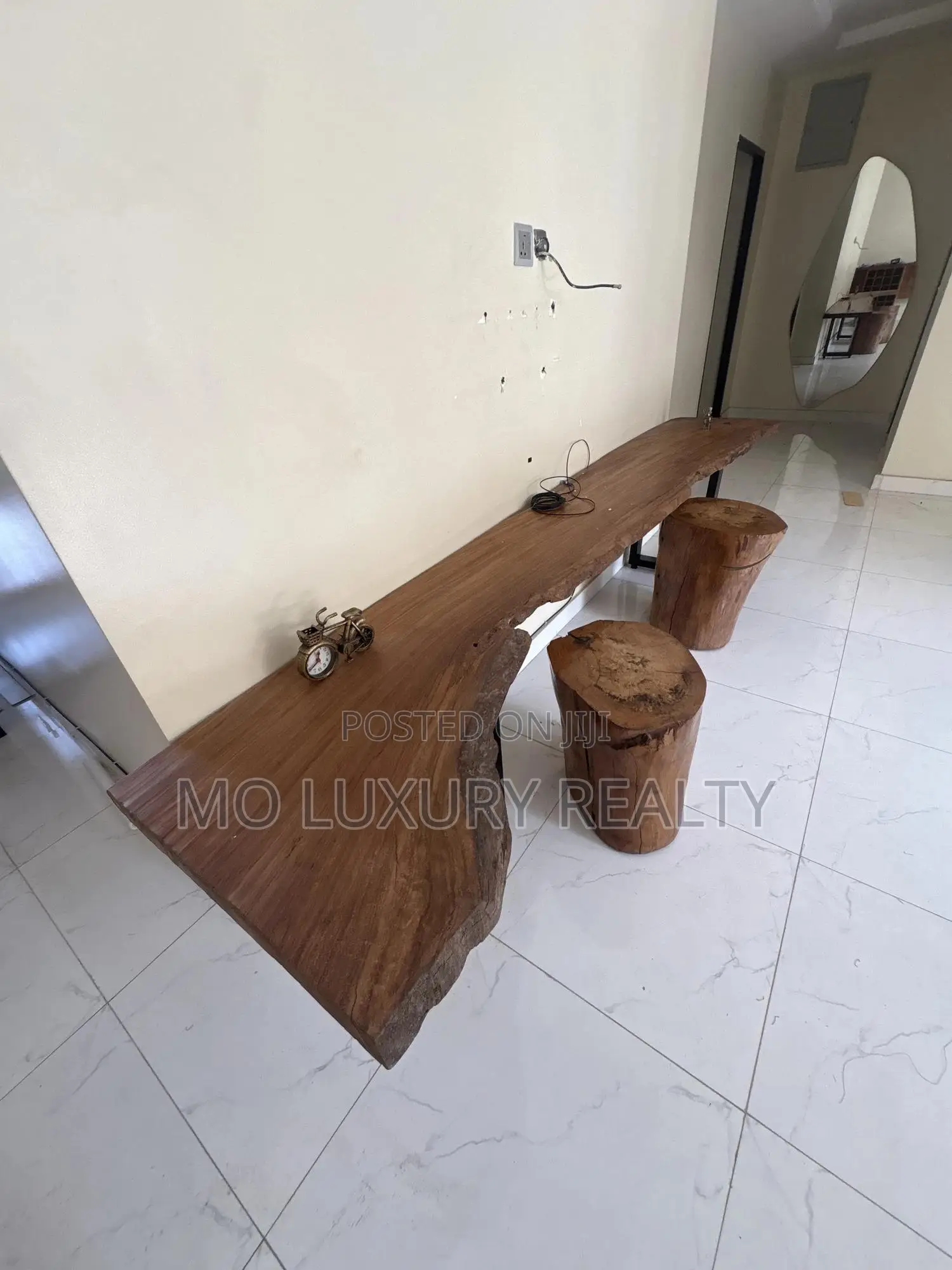 Luxury Rustic Live Edge Table and Stool