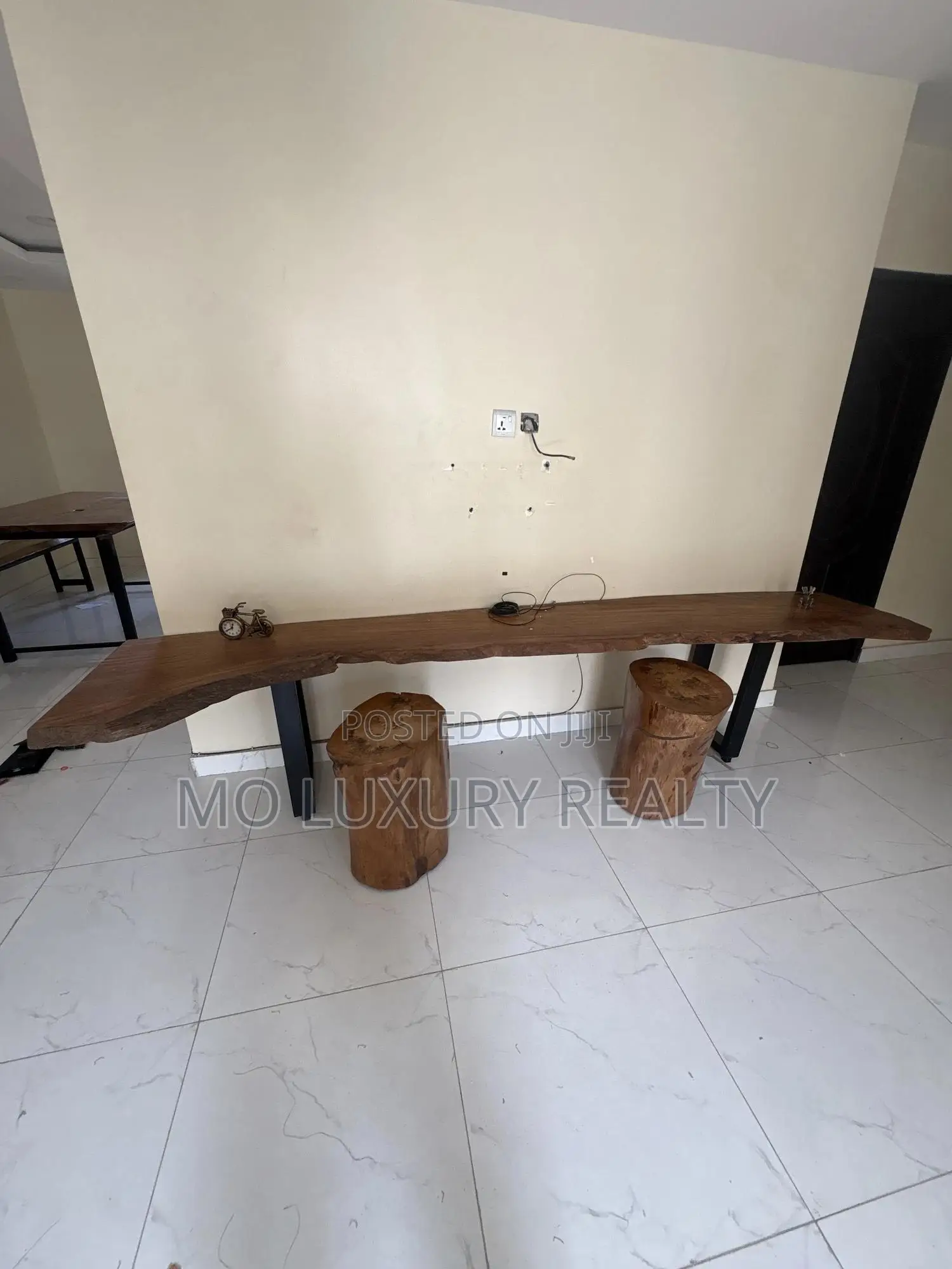 Luxury Rustic Live Edge Table and Stool