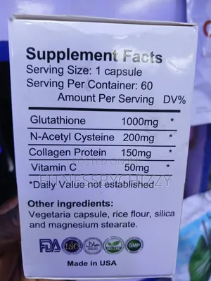 Natures Cure Glutathione Skin Whitening 50,000mg X 60 Softgels