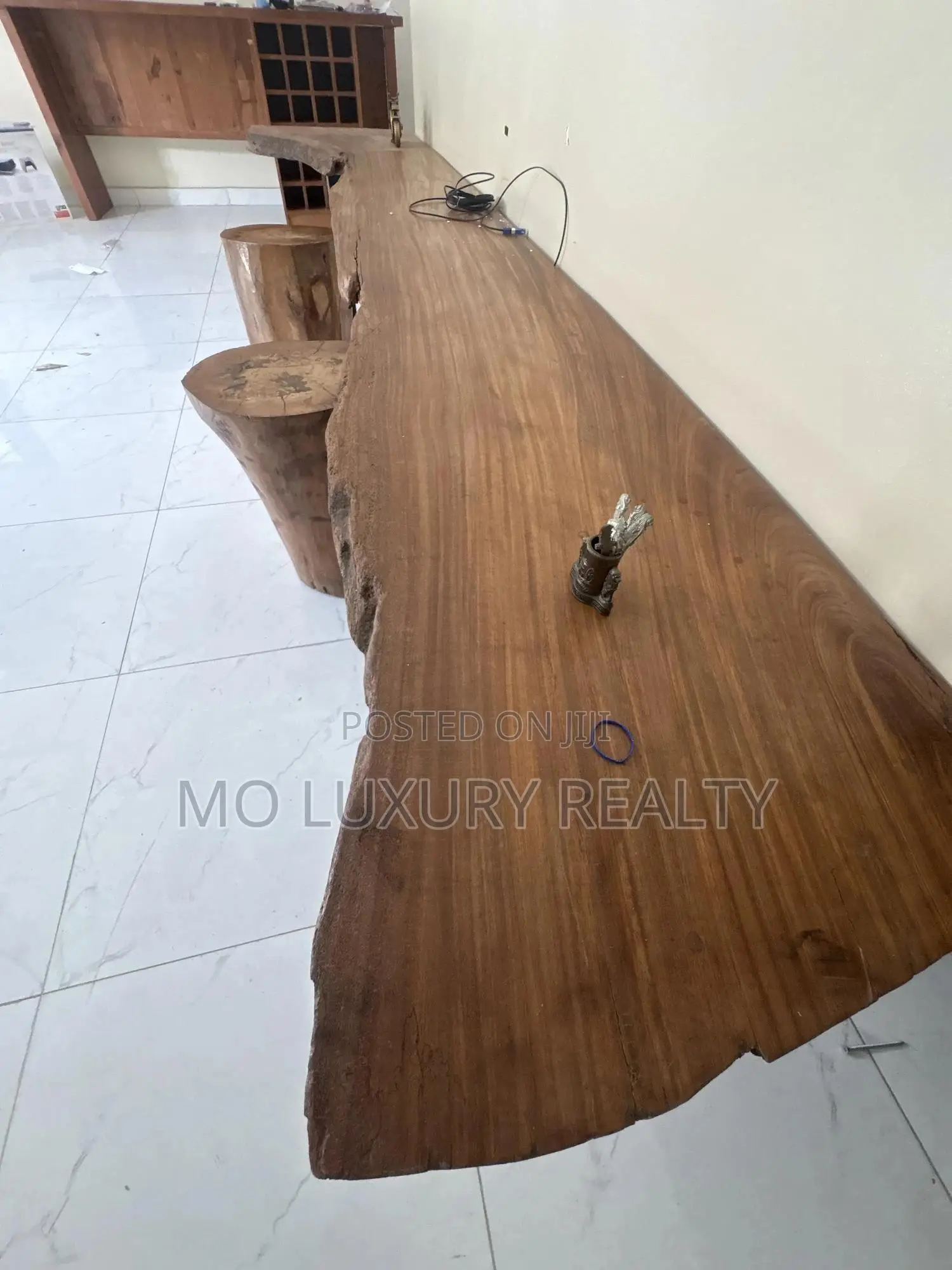 Luxury Rustic Live Edge Table and Stool