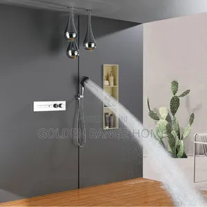 Ceiling Mounted Rainfall Conceal Shower System With 3 Overhead