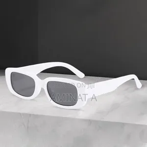 Vintage White Small Rectangular Sunglasses
