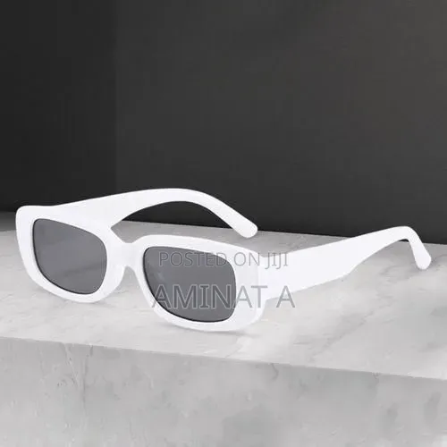 Vintage White Small Rectangular Sunglasses