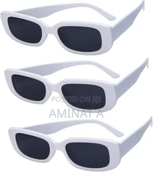 Vintage White Small Rectangular Sunglasses