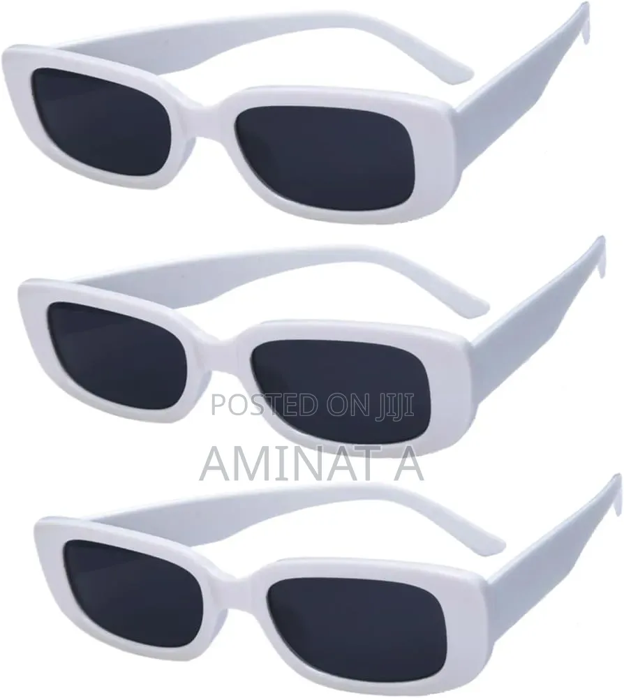 Vintage White Small Rectangular Sunglasses