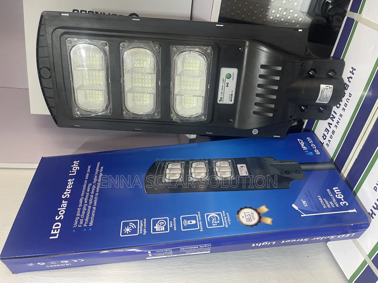 300w Street Light, Module 3 ( 3 Eyes) With Pole