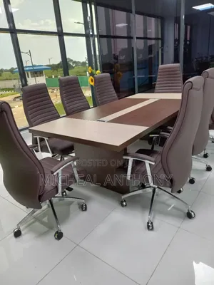 Executive Office Table 2.4m With 8 Office Chairs