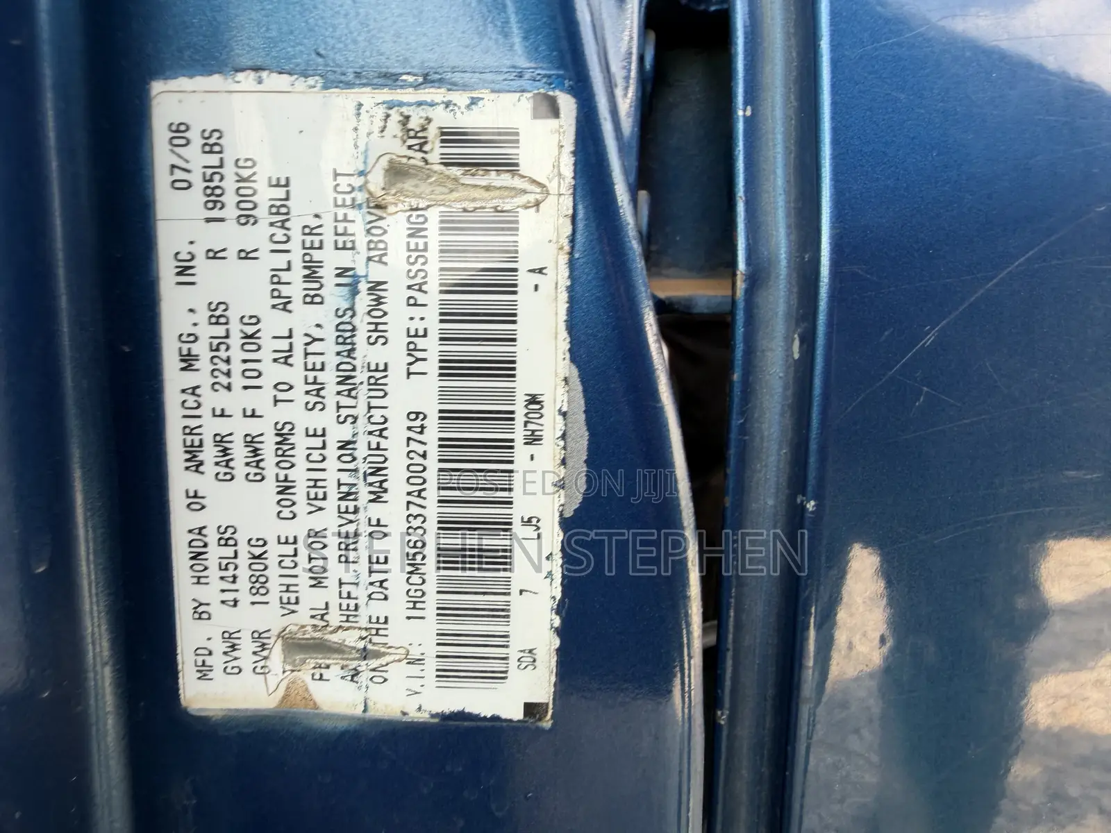 Honda Accord 2006 Blue