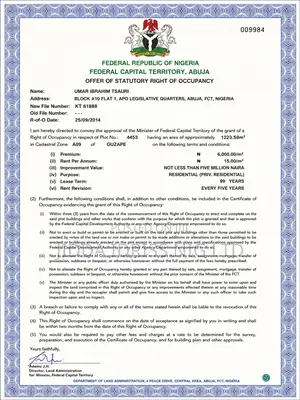 Exclusive Residential Plot With C of O in Guzape