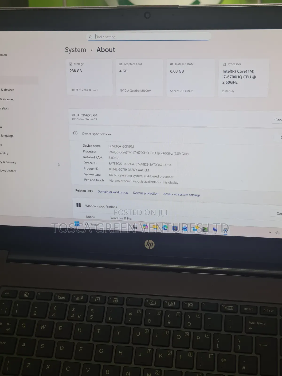Laptop HP ZBook Studio G3 8GB Intel Core i7 SSD 256GB