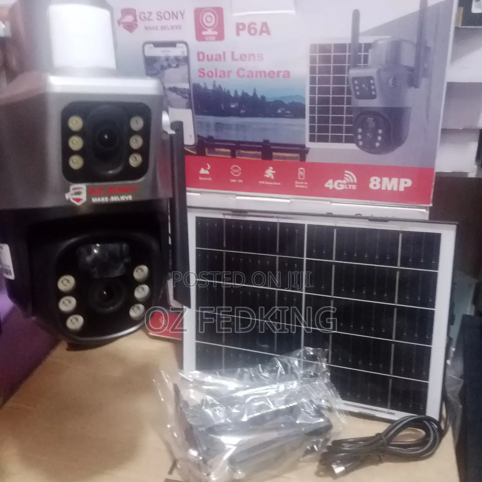 V380 PTZ Double Lens Solar Camera
