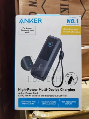Anker Multi-devices Charging Power Bank ( 25k,165w, Built-in Cables)