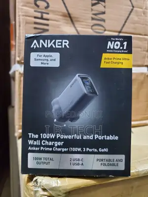 Anker Prime 100w Powerful and Portable Wall Charger (3 Port, Gan)