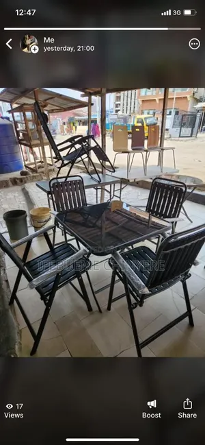 Iron Folding Chair and Table