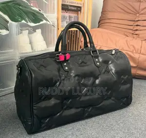 Luxury Lv Bandoulière Puffer Xl Black Lambskin Leather Bag