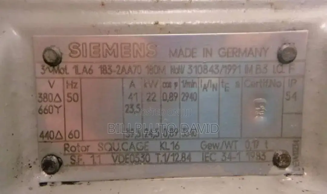 Siemens Three Phase Industrial Electric Motor