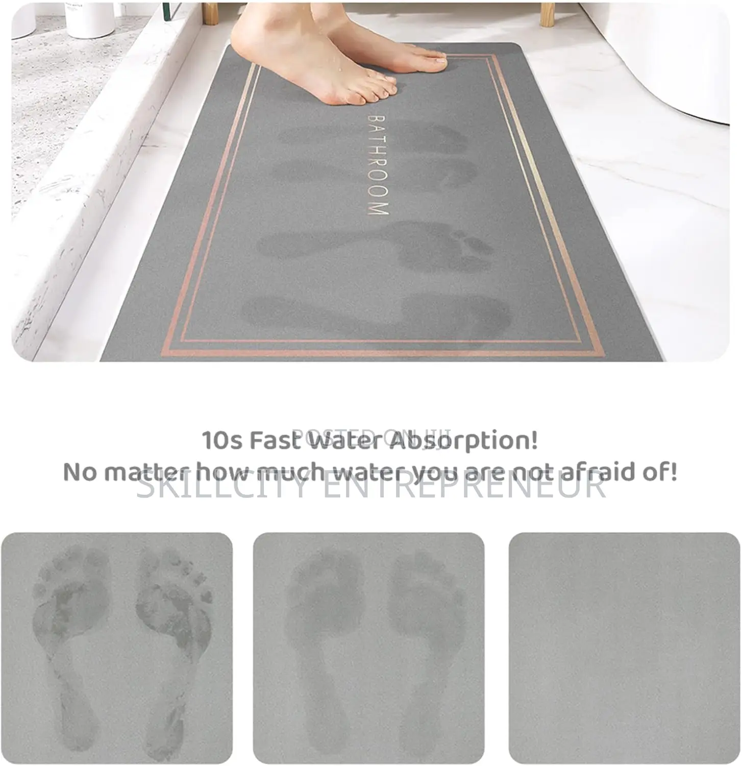 Large Quick Dry Super Absorbent Bathroom Floor Mat