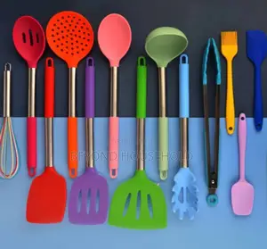 14 Pcs, Multi Colored Silicone Spoon Set