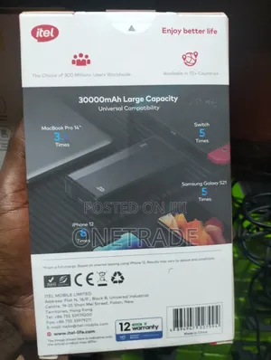 Itel Powerpulse I 30000mah 22.5w Power Bank.