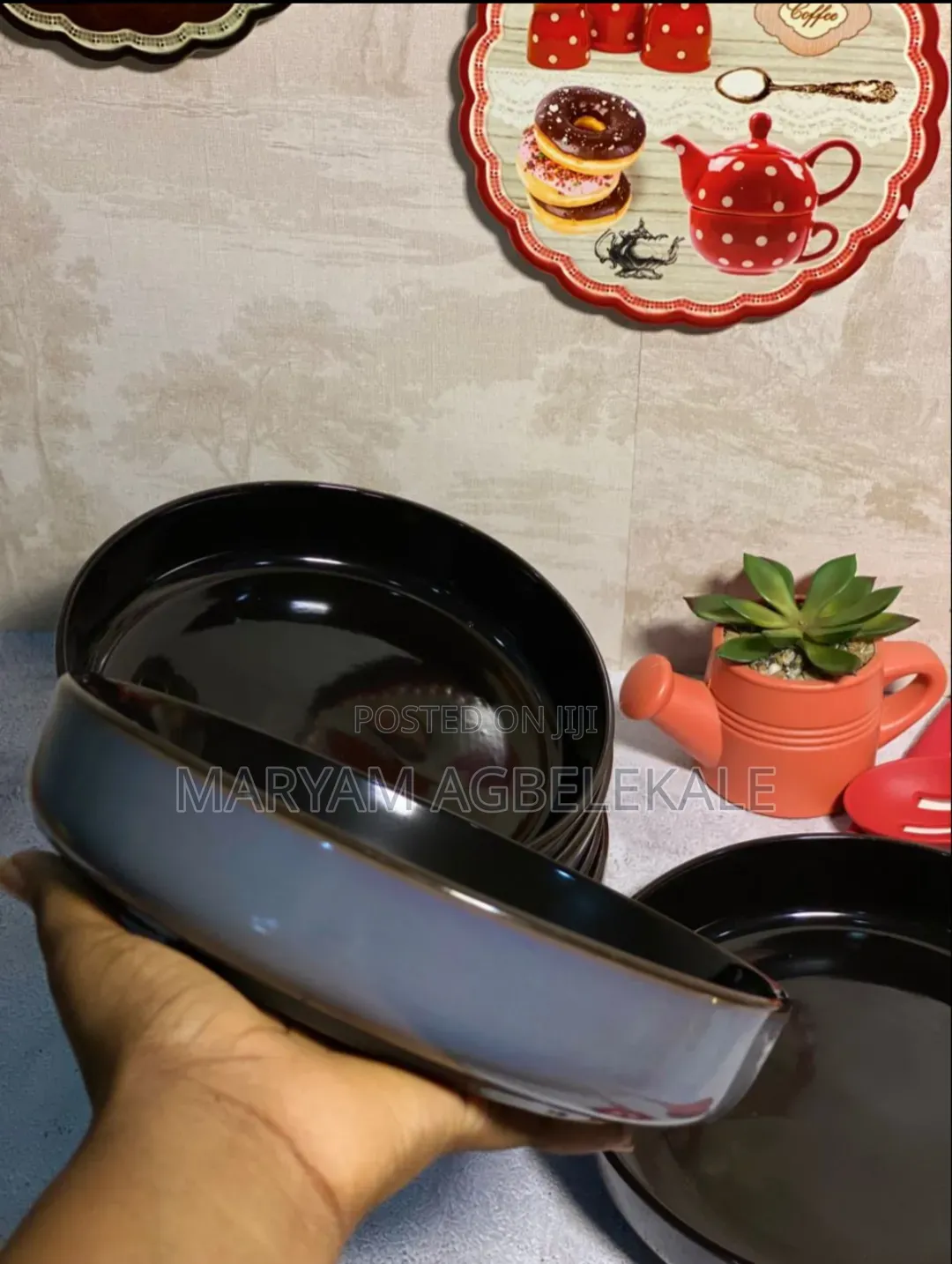 Grey and Chocolate Deep Plate