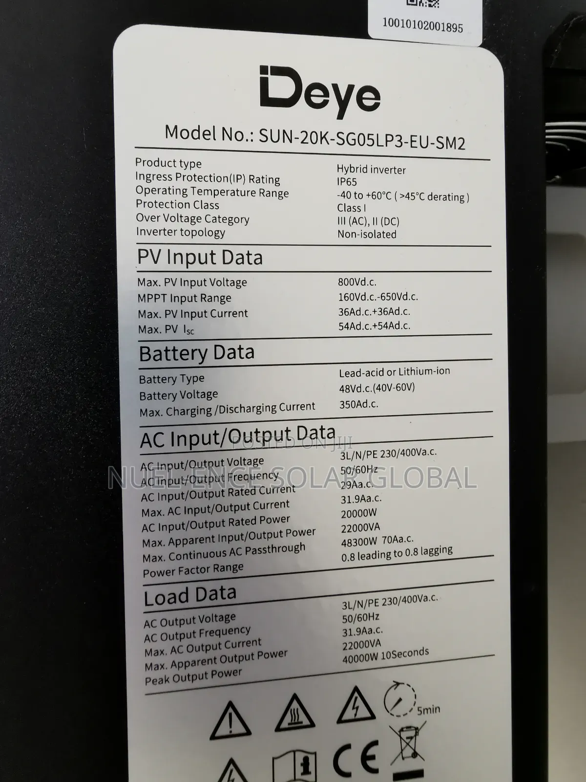 20kw Deye 3phase Hybrid Inverter