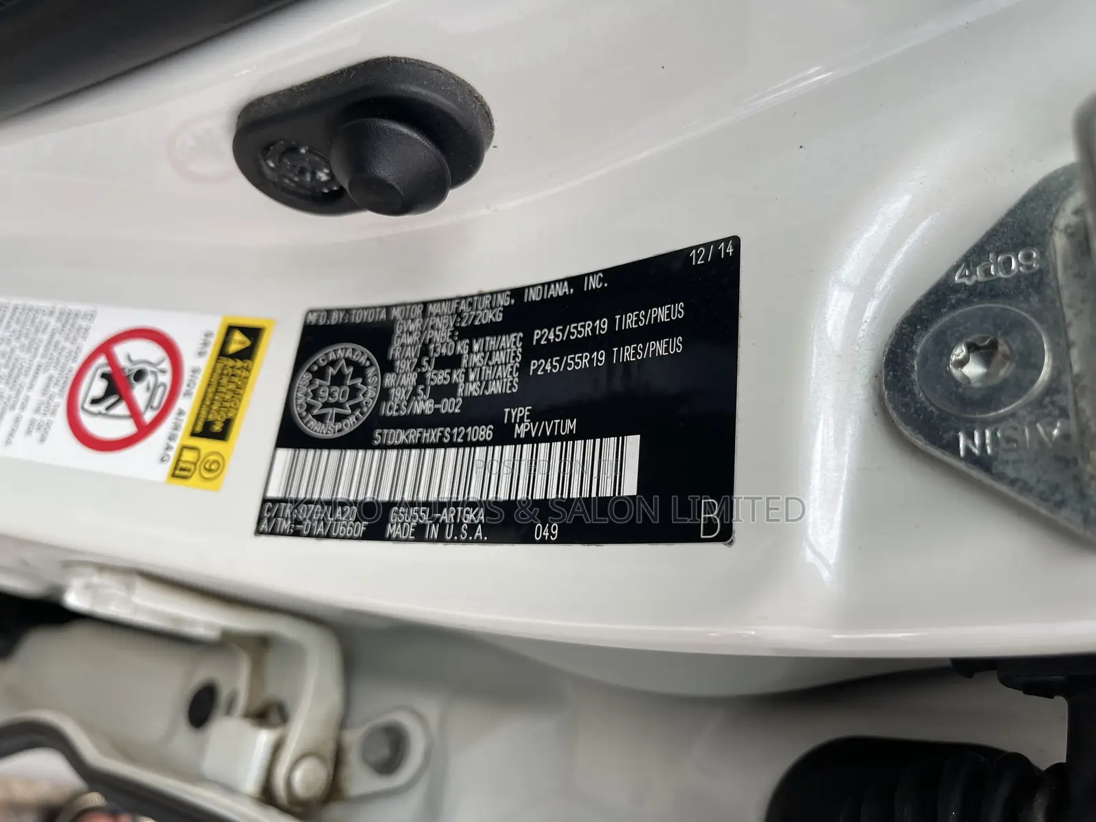 Toyota Highlander 2015 White