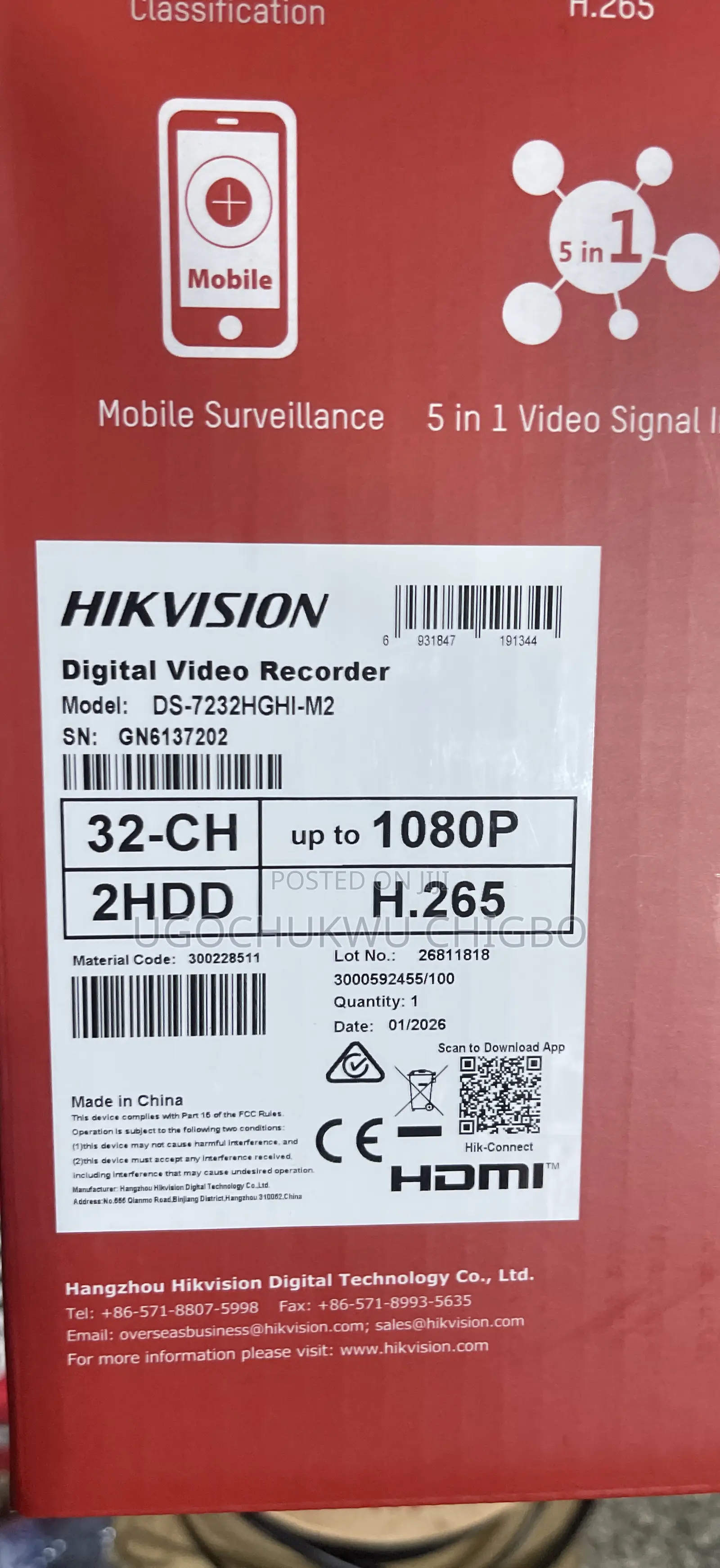 Hikvision Ds-7232hghi-M2 32 Channels DVR