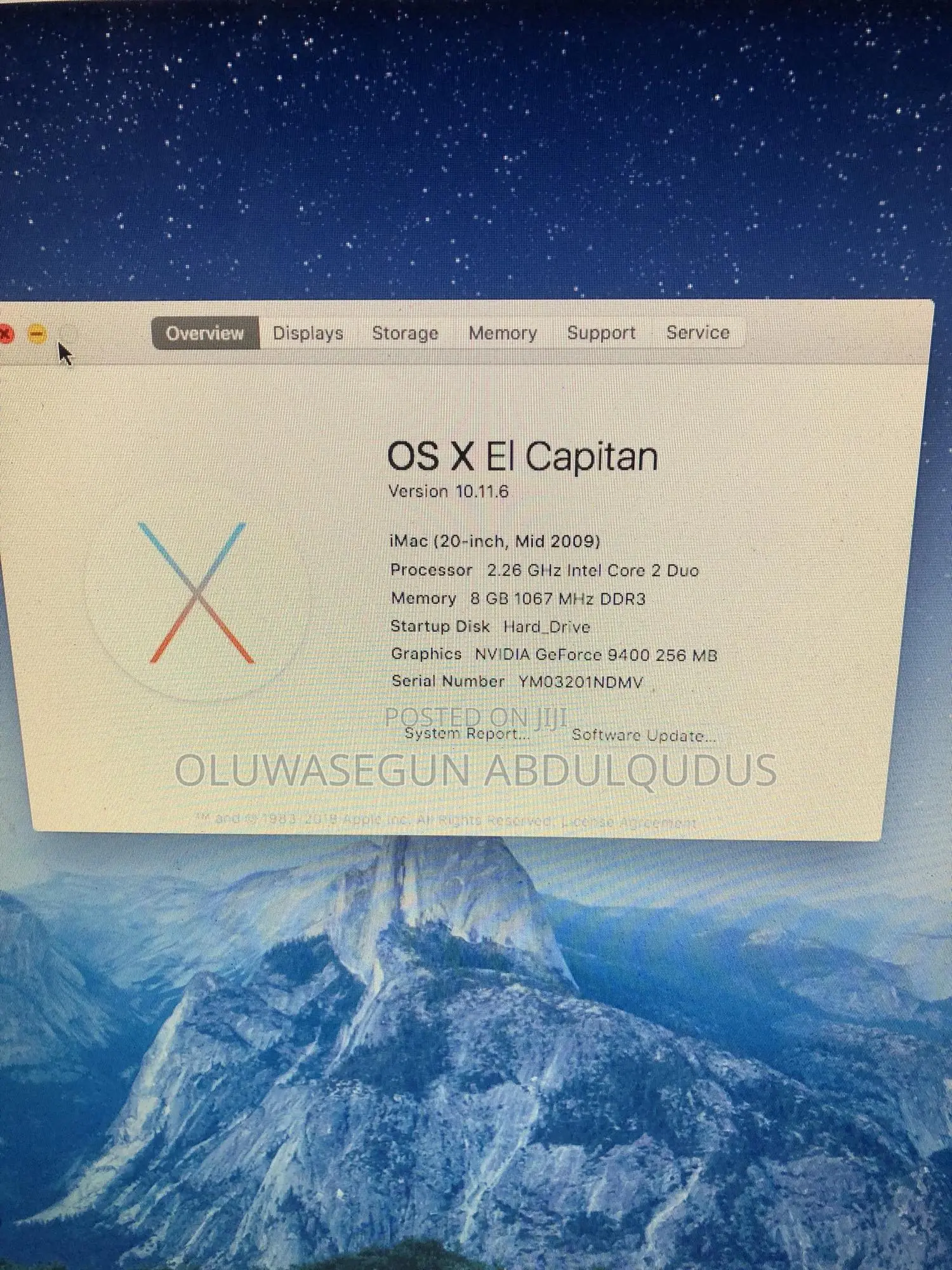 Desktop Computer Apple iMac 8GB Intel Core 2 Duo HDD 160GB