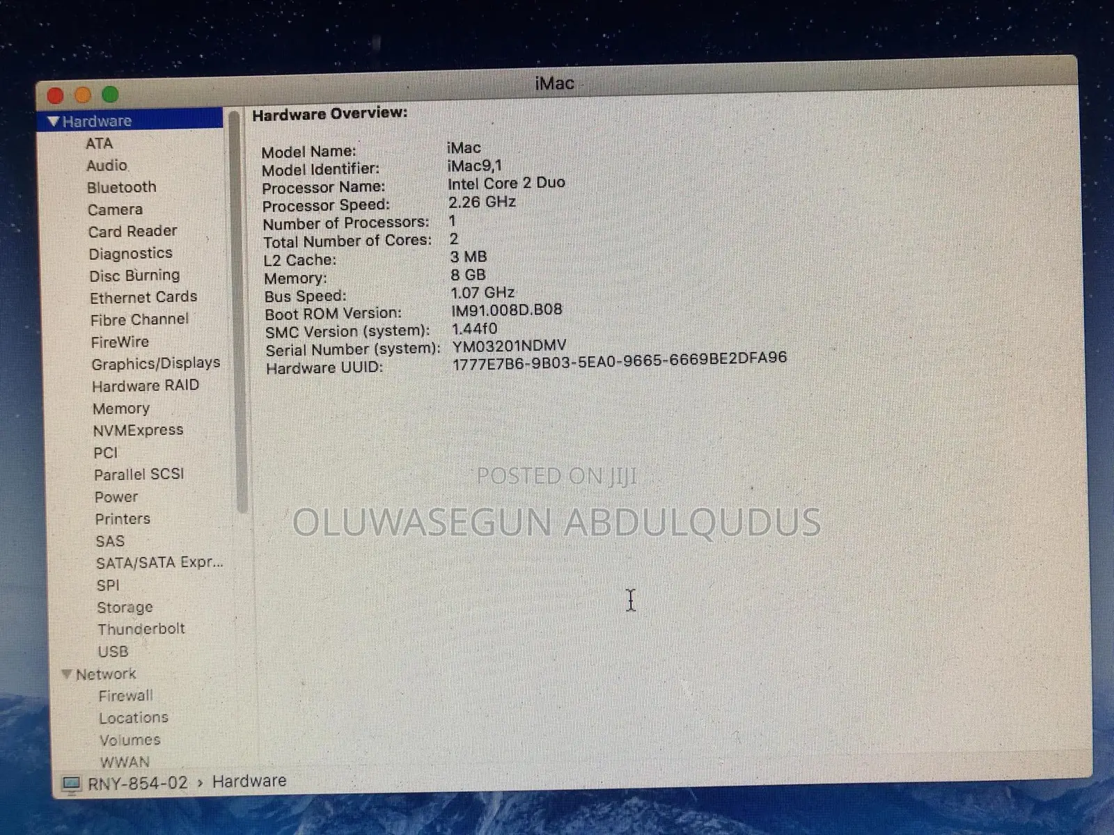 Desktop Computer Apple iMac 8GB Intel Core 2 Duo HDD 160GB