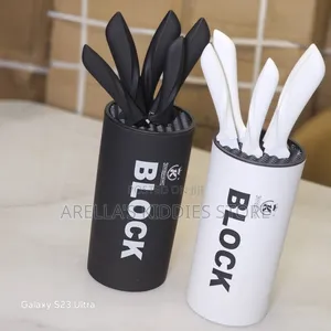 White Kitchen King Brand Knife Block Sets