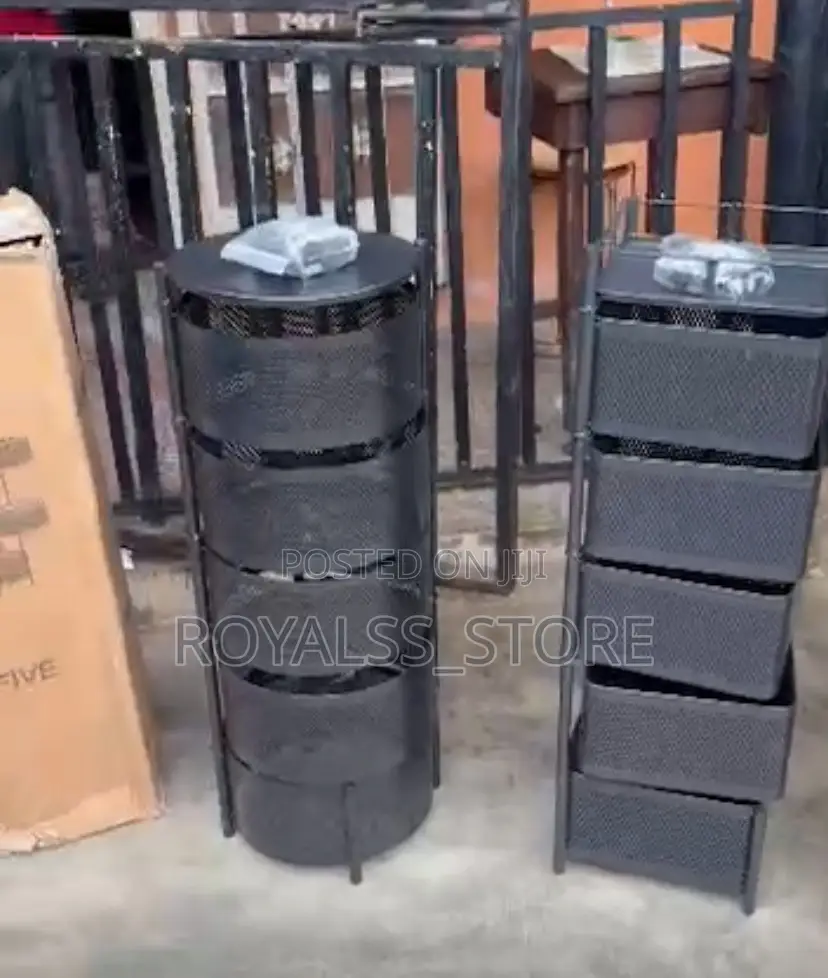 5-Tier Rotating Kitchen Storage Rack Kitchen Trolley