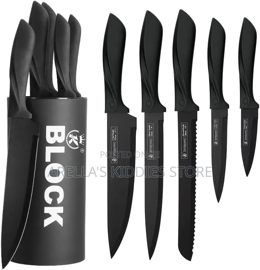 White Kitchen King Brand Knife Block Sets