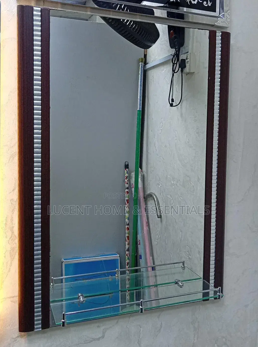 Modern Wall Mirror With Glass Shelving – High Quality