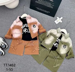 Quality Children Jacket, Barging Trouser and Black Top Brown Color