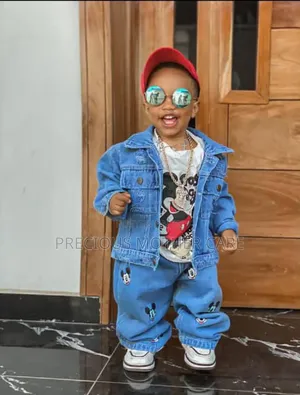 Children Loxirious Jean Jacket, Barging Trouser, Top and Cap 4pics