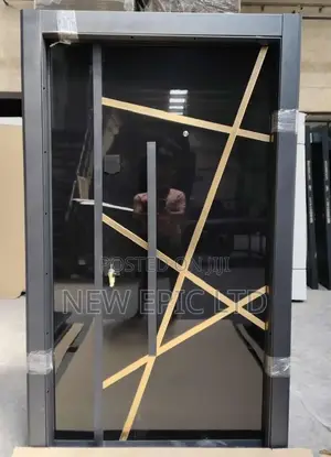 Special Luxury Entrance Door Black and Gold Design