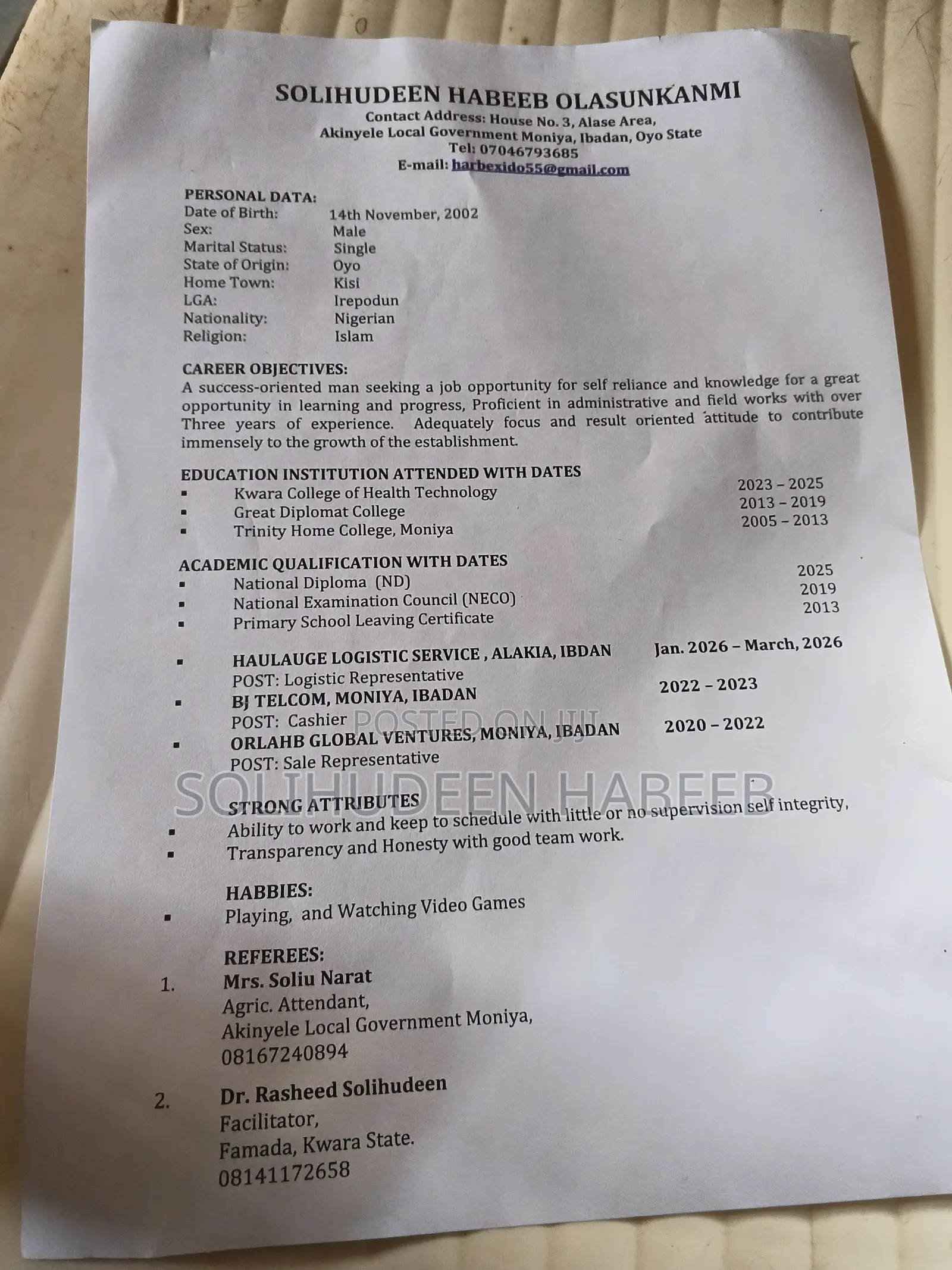 Clerical Administrative CV