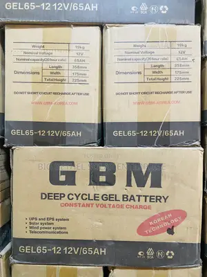 65ah 12 GBM Solar Gel Battery