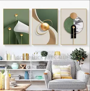 Abstract Modern Green Geometric Canvas