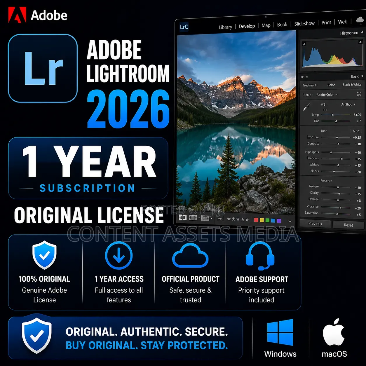 Adobe Lightroom 1 Year ( Original License)