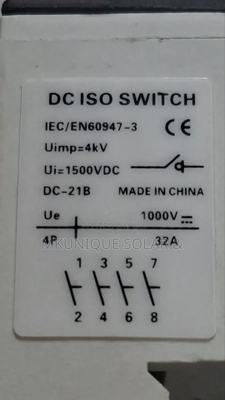 Dc Isolator Switch 32a