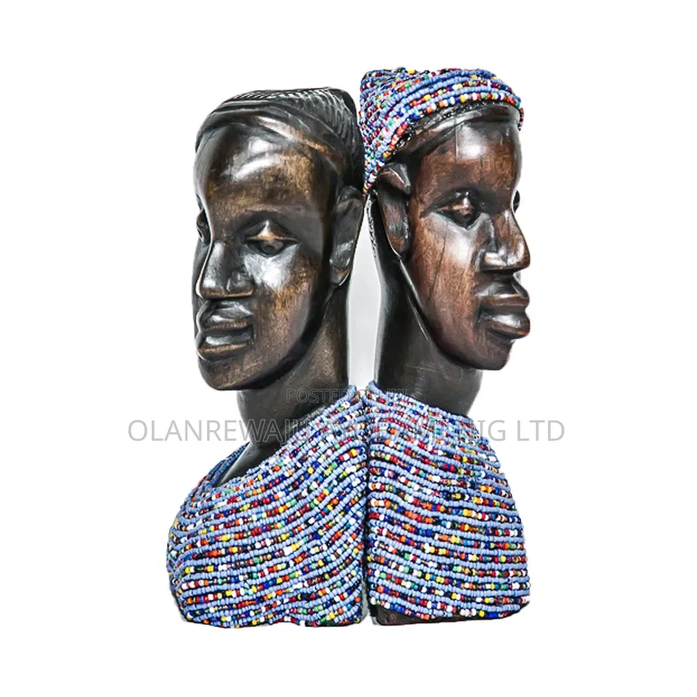 Wooden Blue Multi-Colour Beaded Bookends