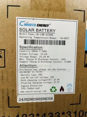 7.5kwh 24v Cwroth Solar Lithium Ion Batteries