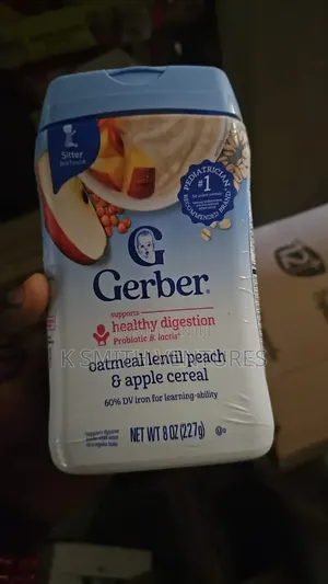 Gerber Imported Oatmeal Lentil Peach and Apple Cereal From 6-36 Months