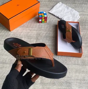 Men Shoes Leather Palm Slippers With Buckle