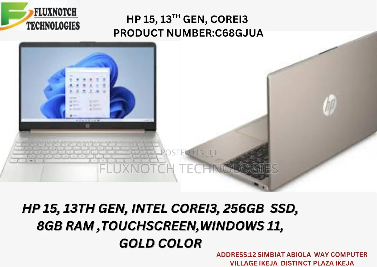 New Laptop HP 15 8GB Intel Core i3 SSD 256GB