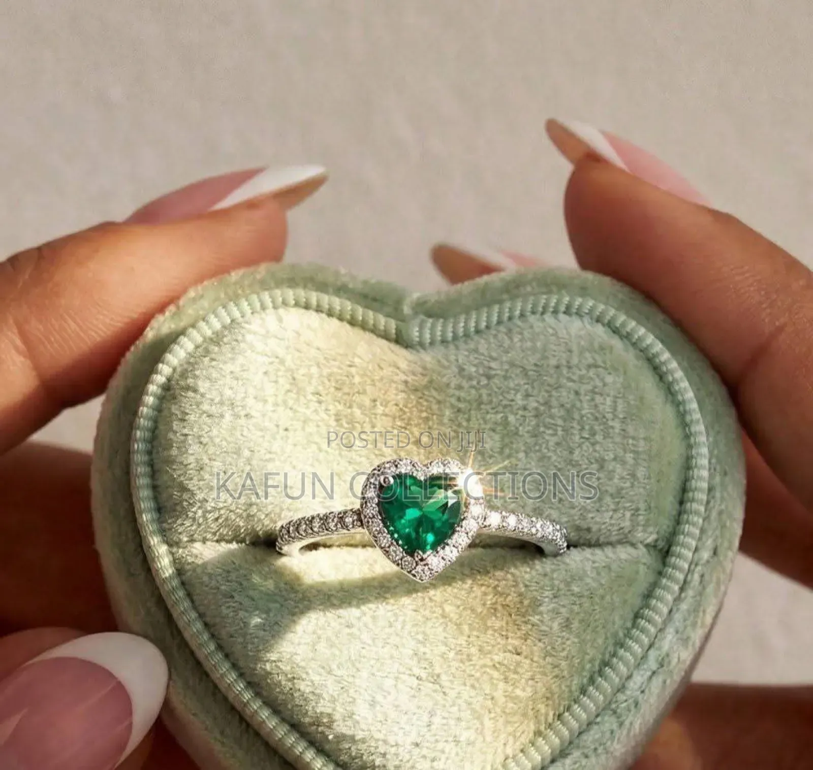 Adjustable Green Stone Proposal Ring
