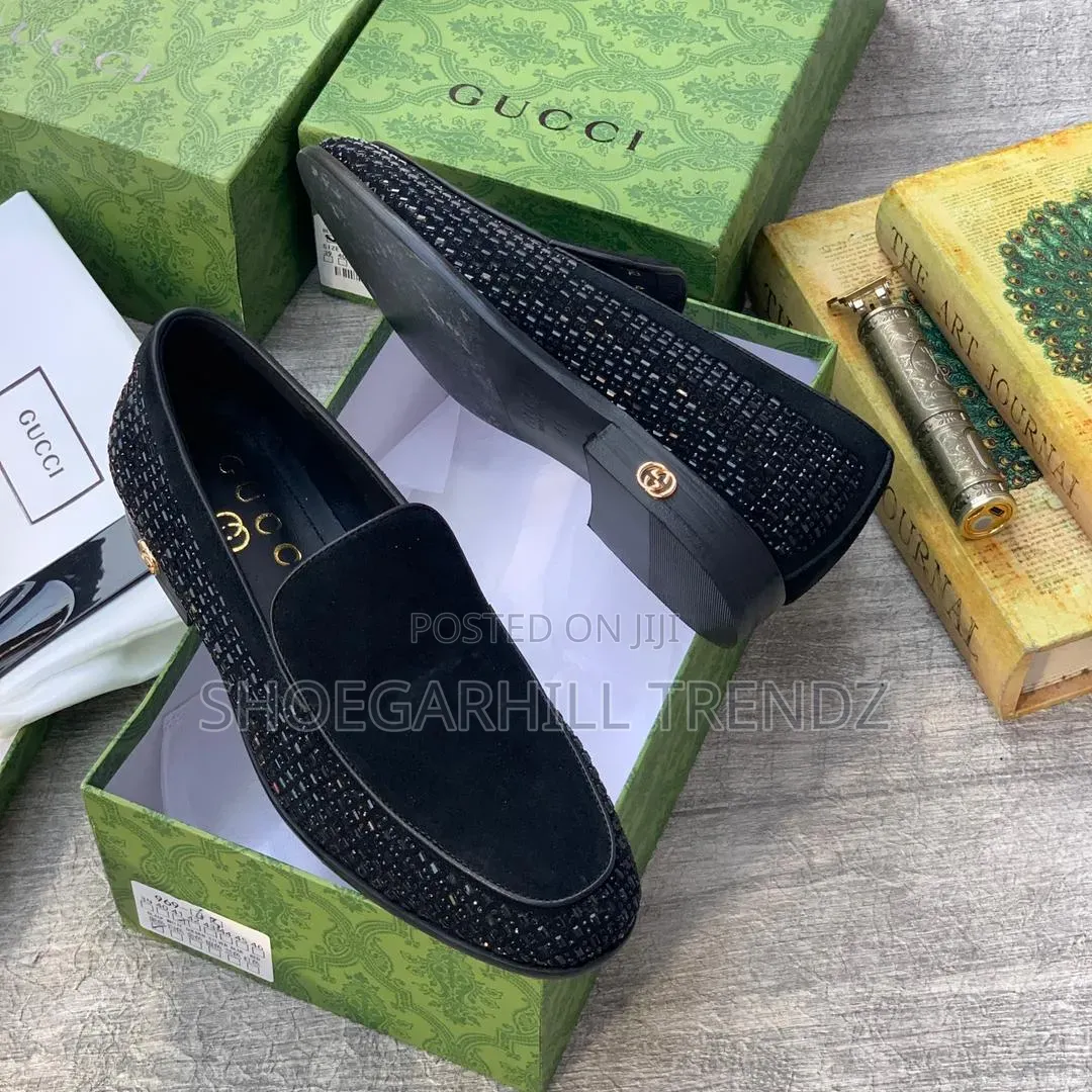 Men Suede and Glitter Loafers